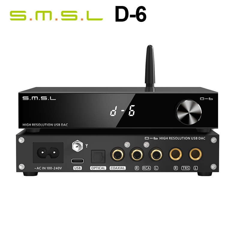 SMSL D-6 Dual Ak4493s Audio DAC Suport DSD512 PCM..